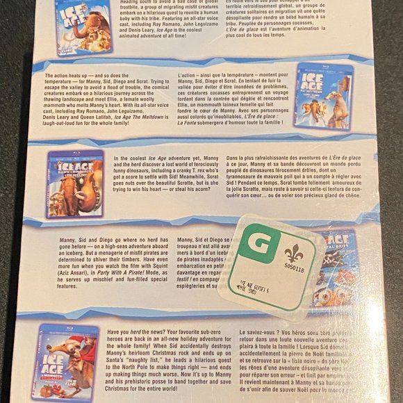 ICE AGE Pack - Blu Ray - DVD - French & English version - *BRAND NEW SEALED* - Picture 3 of 4
